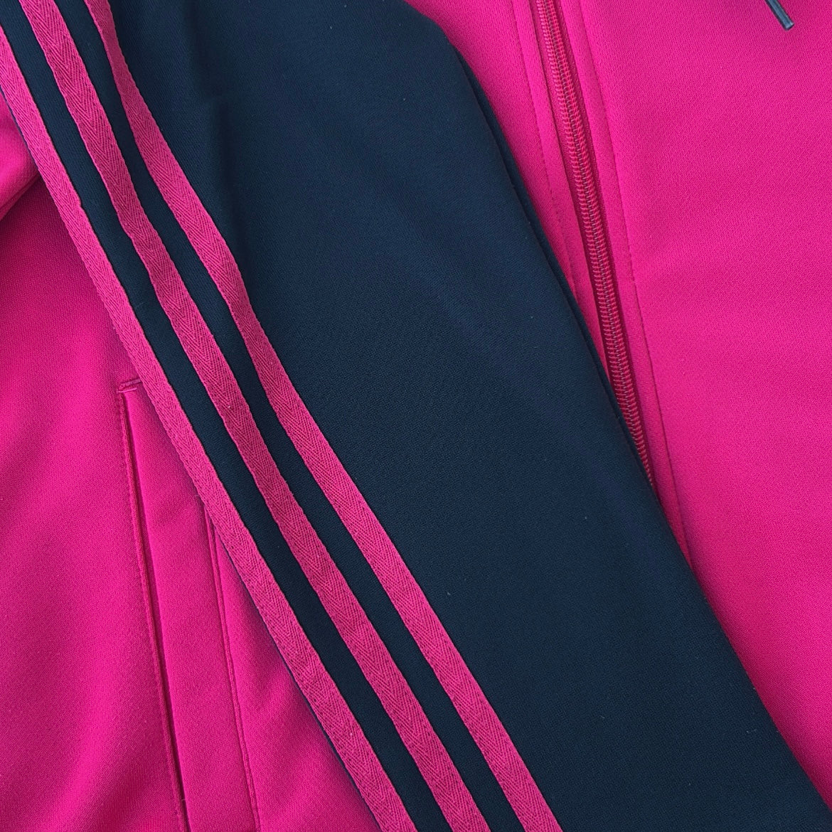 Adidas Vintage Hooded Hot Pink Zip-Up Jacket