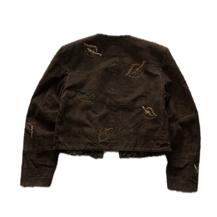 Suede Vintage Padded Cropped Jacket