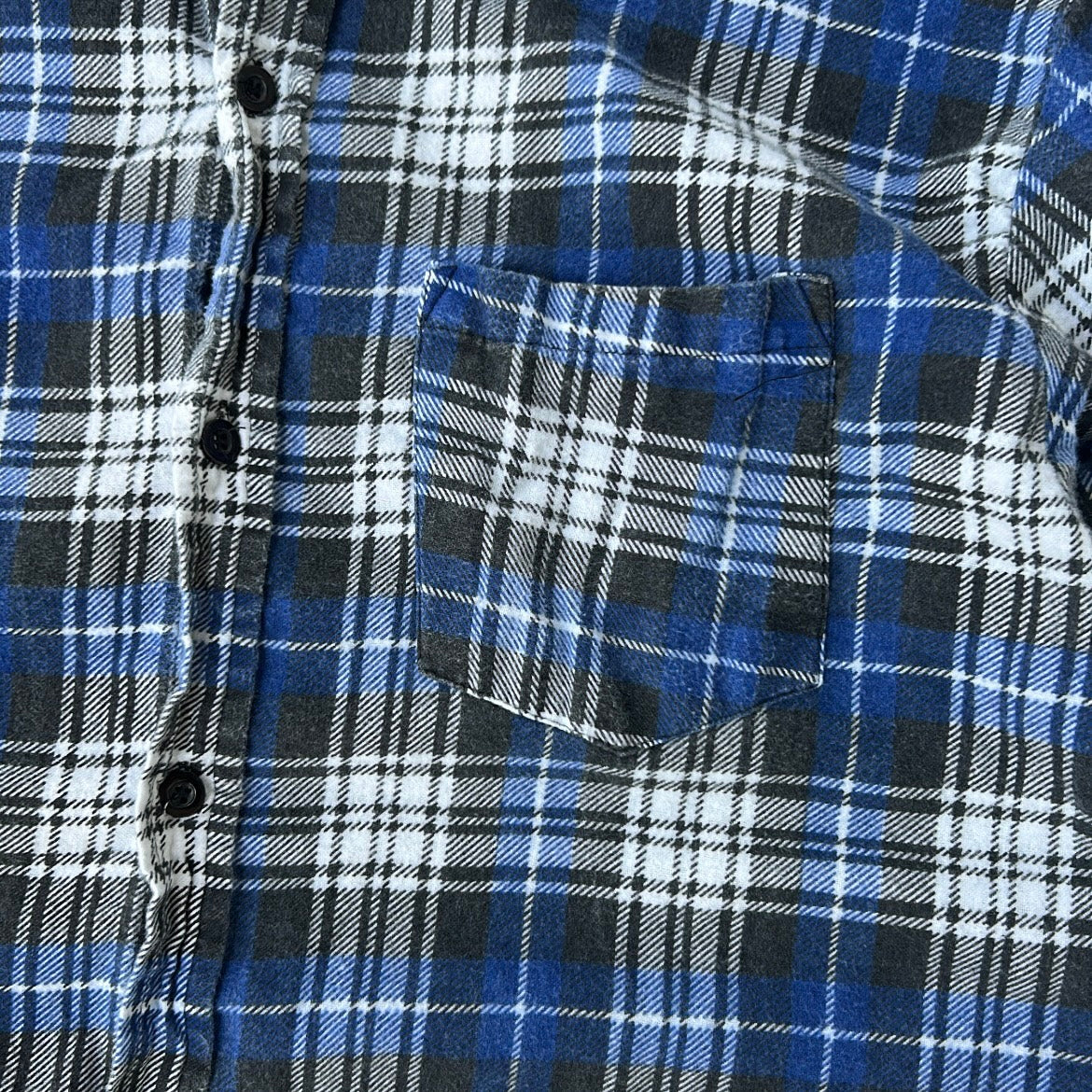 Vintage Blue & White Flannel OverShirt