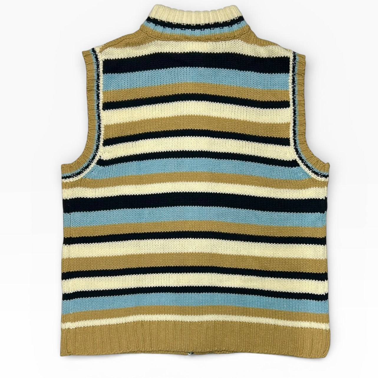 Knitted full zip vest cardigan
