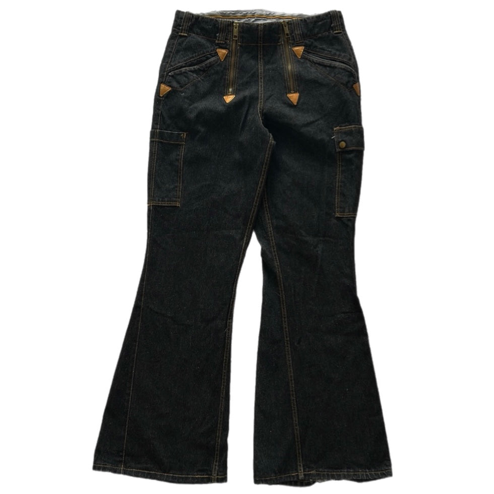 Heavy Dark Wash Cabana Zip-Up Jeans