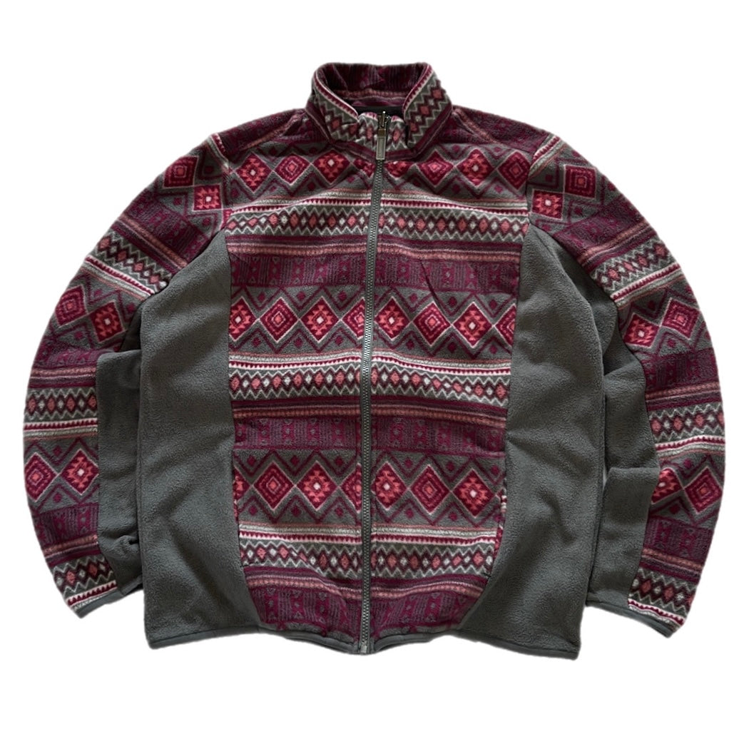 Vintage Crazy Pattern Fleece Jacket