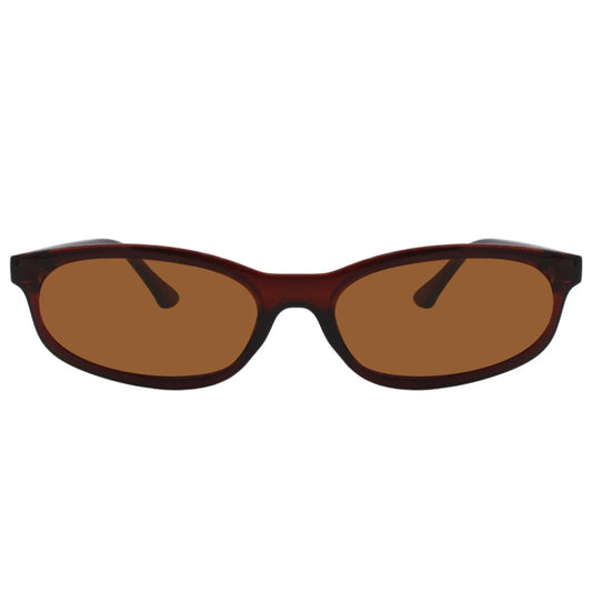 Brown 90s Oval Sunglasses