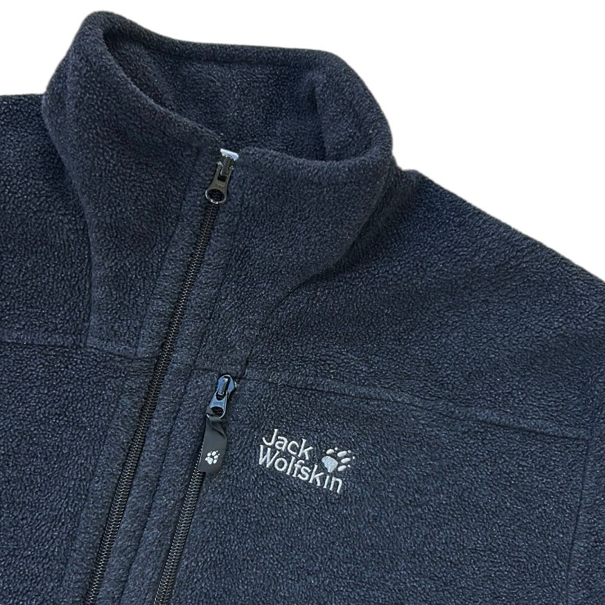Jack Wholfskin Dark Grey Embroidered Logo Adjustable Fleece With Chest Pocket