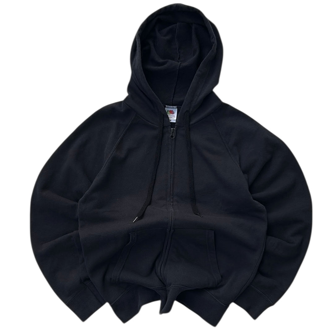 Fruit Of The Loom Black Plain Hooded Full Zip Jacket