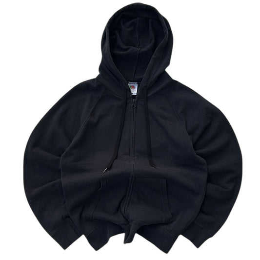 Fruit Of The Loom Black Plain Hooded Full Zip Jacket