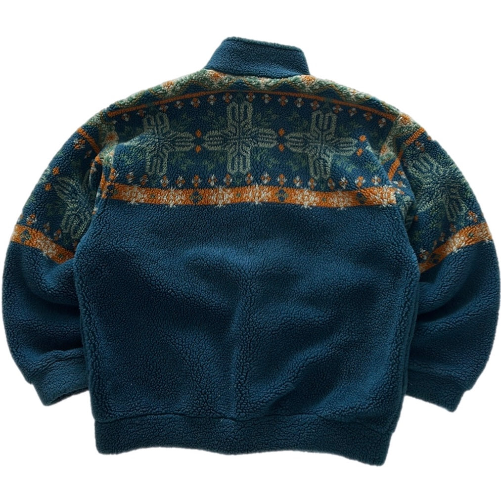 Vintage Fuzzy Button-Up Fleece Jacket
