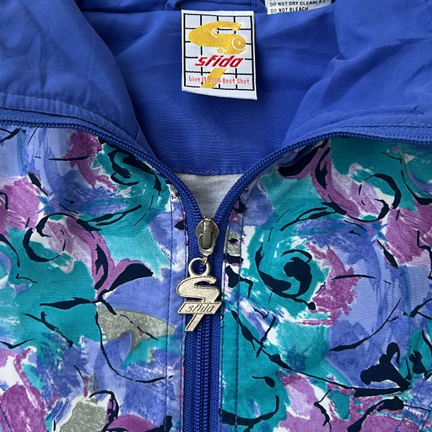 90s Sfida Multicoloured Pattern Full Zip Track Jacket