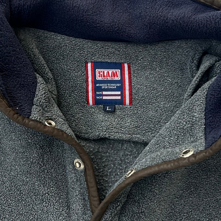 vintage SLAM 1/4 Button Up Grey Fleece