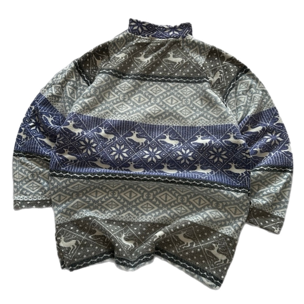 Vintage Crazy Pattern 1/4 Zip Fleece