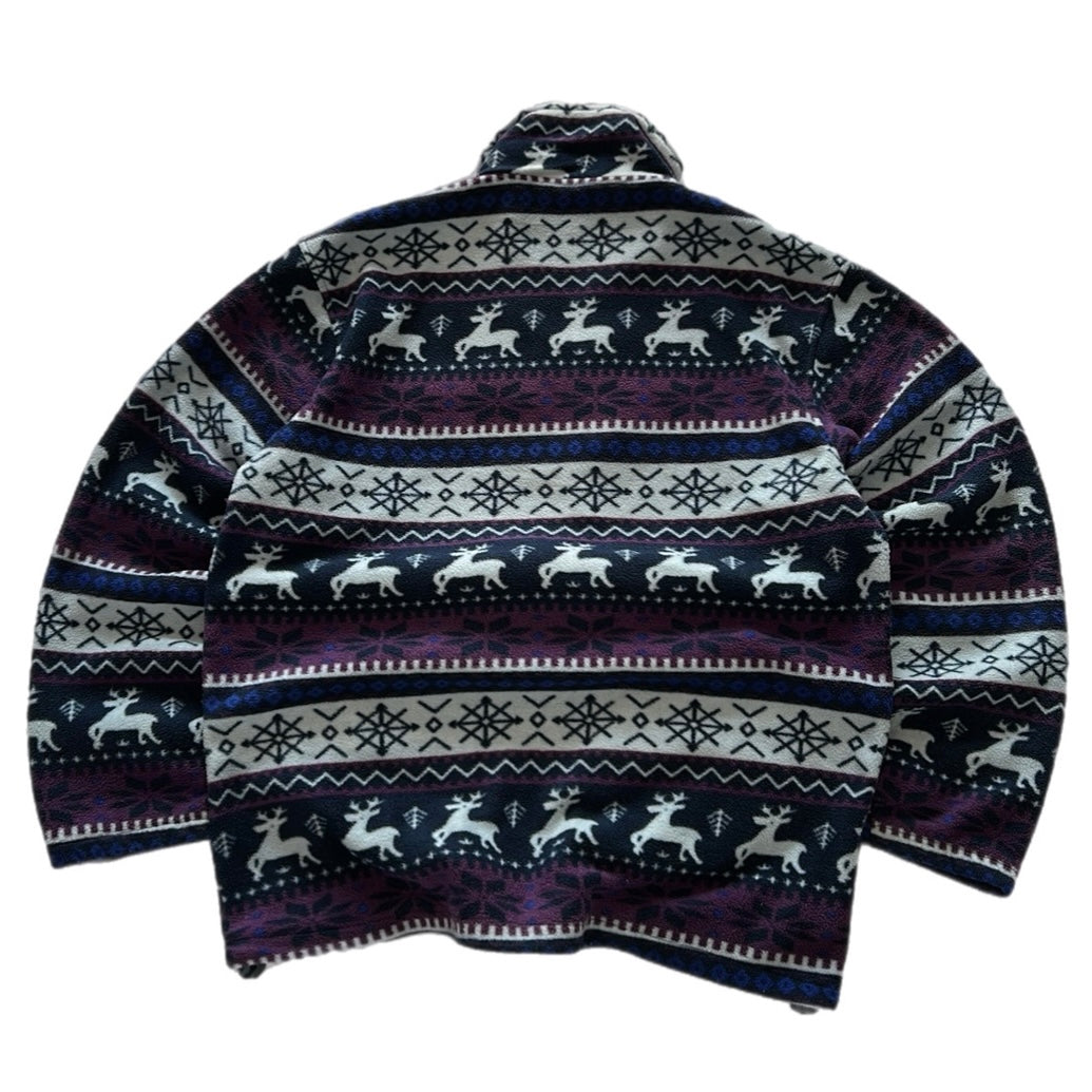 Vintage Crazy Pattern Fleece Jacket
