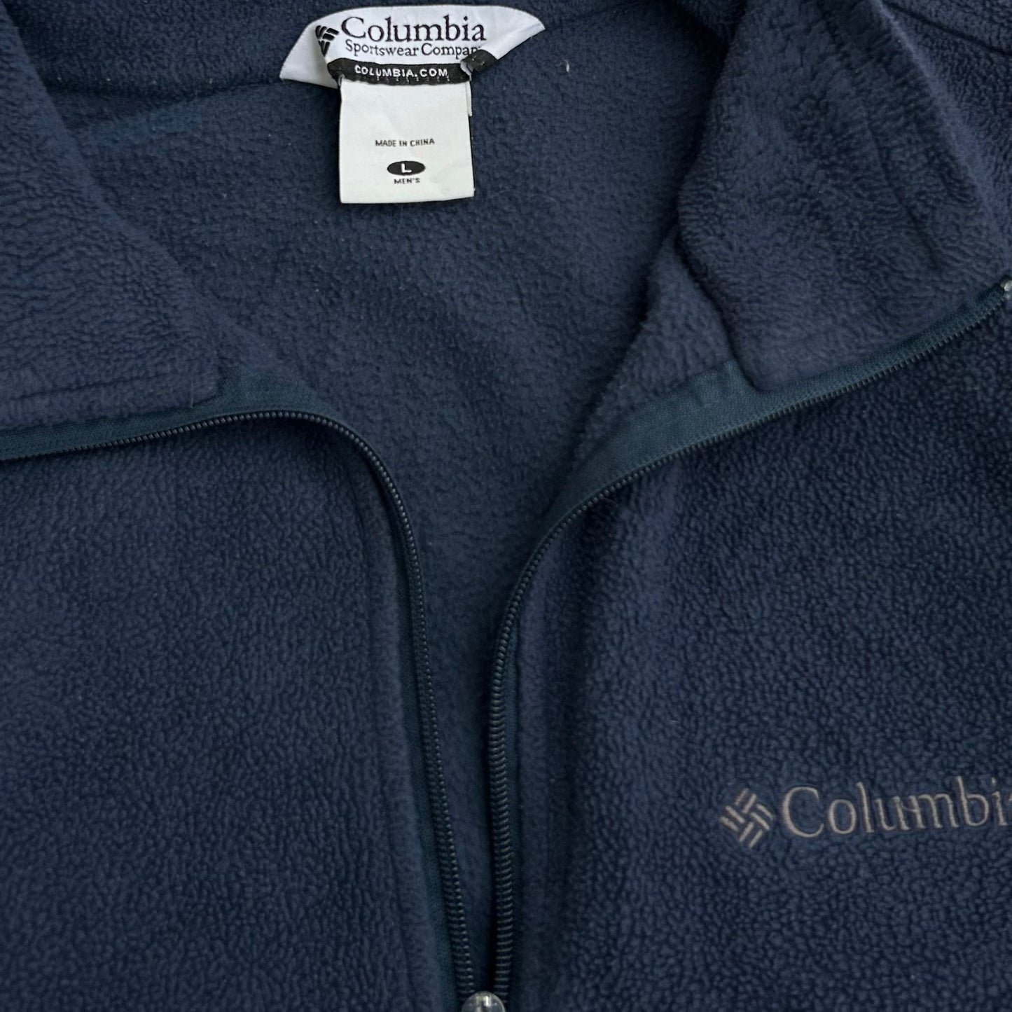 Columbia Dark dusty blue full zip adjustable fleece jacket