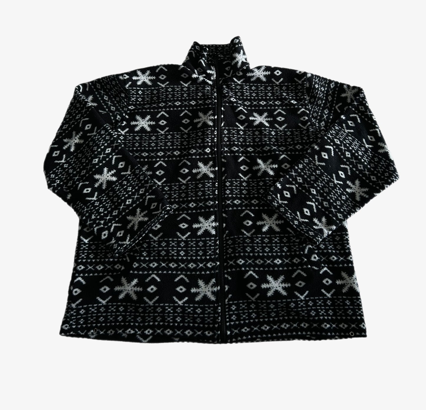Vintage cozy Crazy Pattern Fleece Jacket.