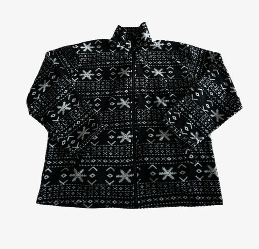 Vintage cozy Crazy Pattern Fleece Jacket.