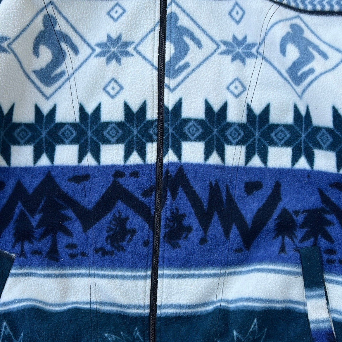 Broadway Sportswear Vintage Thick Patterned Fleece Jacket