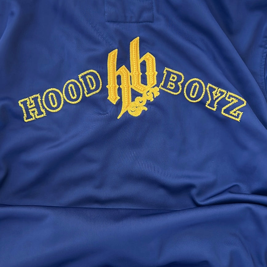 90s Hoodboyz Navy x Gold Details Full Zip Track Jacket