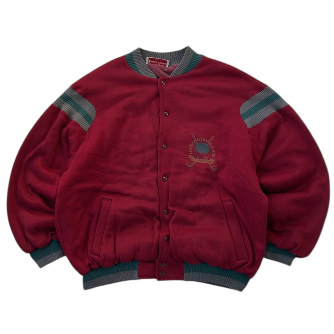 James Dillon Burgundy Full Button Bomber Fit Jacket