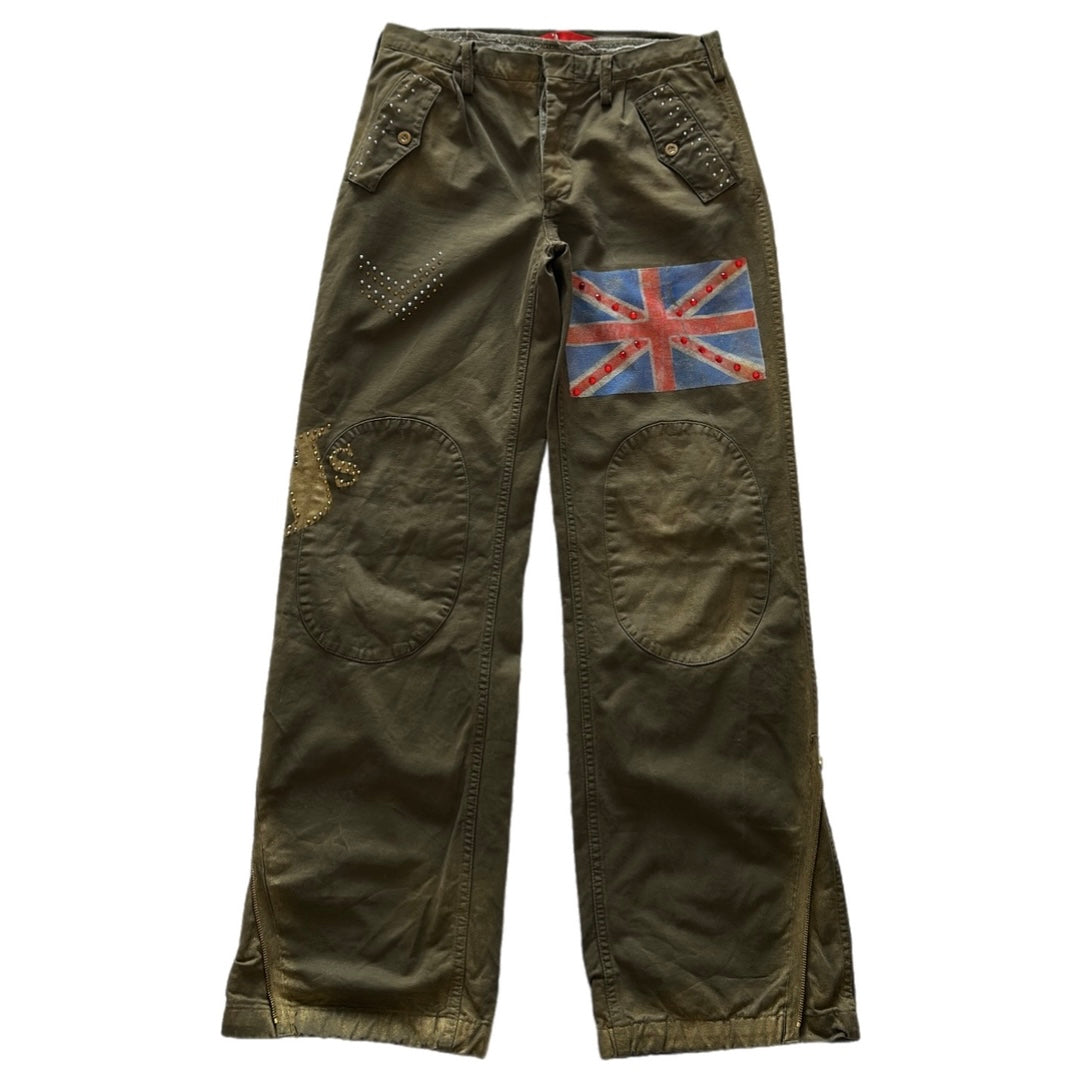 2000s Graphic Khaki Baggy pants