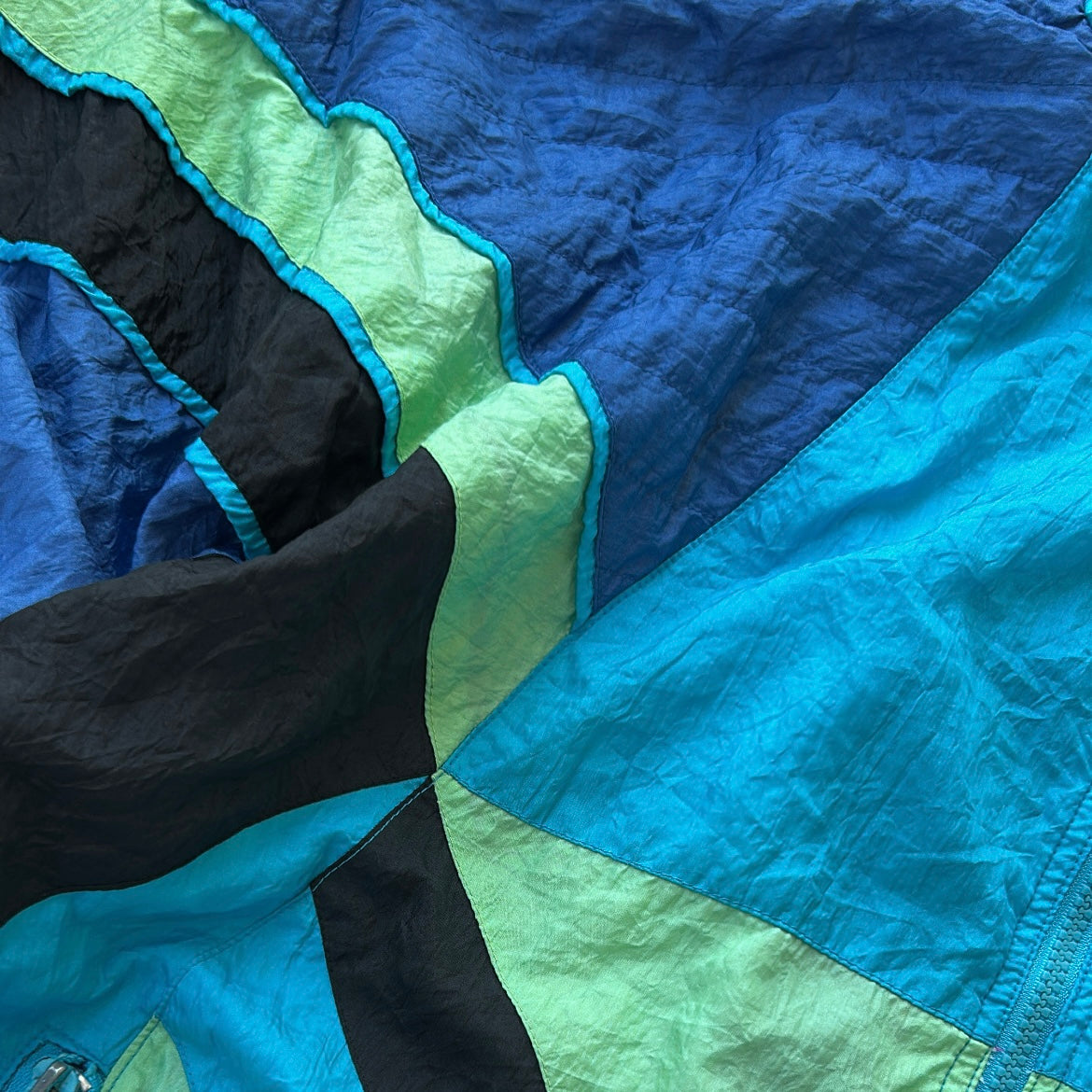 90s Multicoloured Shell Zip-Up Jacket With Removable Sleeves