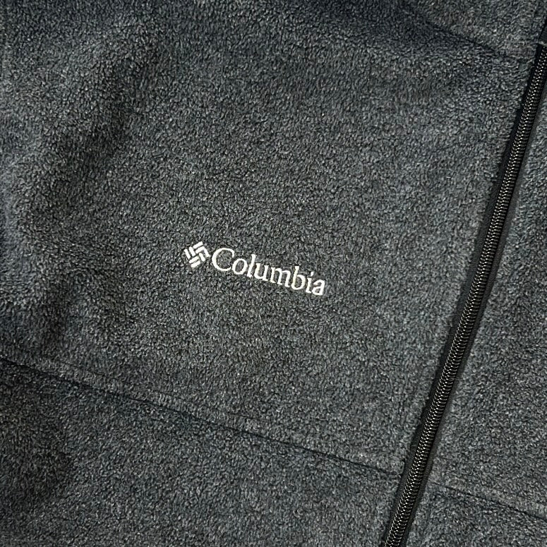 Columbia embroidered logo graphic dark grey adjustable full zip fleece