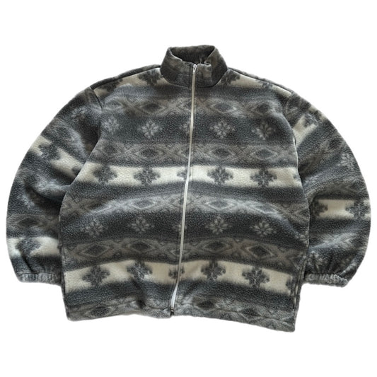 Vintage Crazy Pattern Fleece Jacket