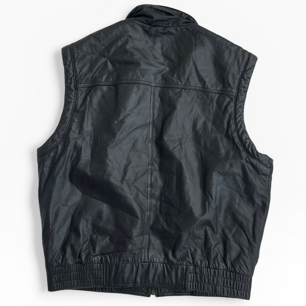 Prince Leather Full Zip Vest Jacket