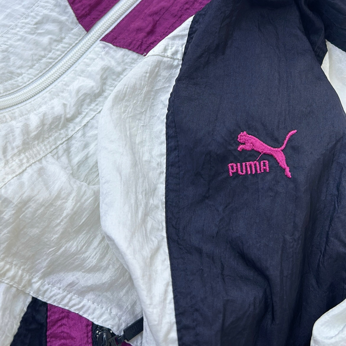 Vintage Puma Multicoloured Shell Full Zip Jacket