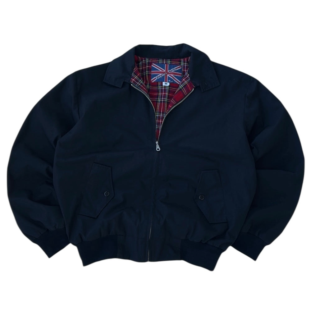 Classic Black Harrington Jacket with Tartan Lining