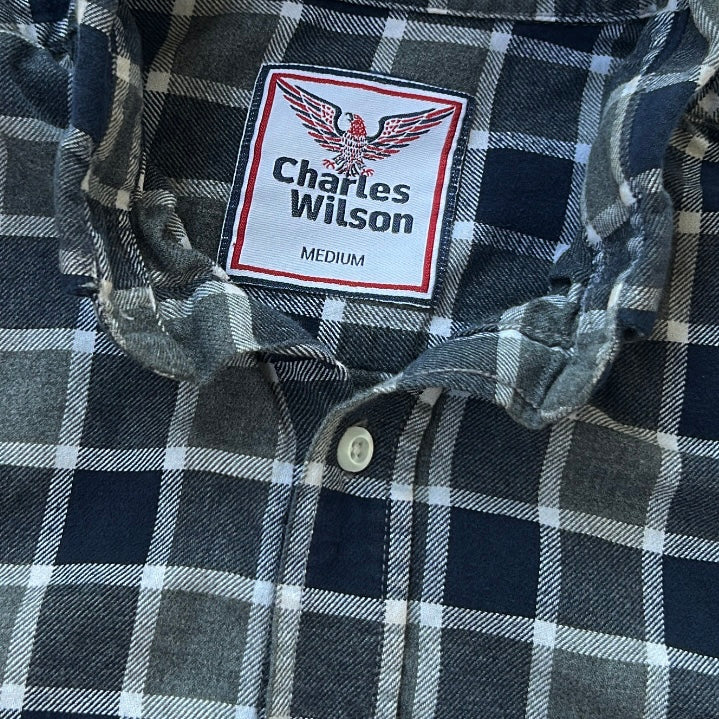 Vintage Charles Wilson Blue & Grey Flannel OverShirt