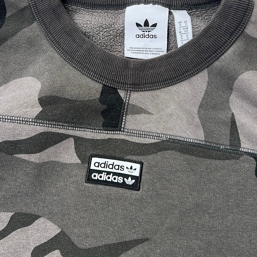 Adidas Crewneck Camo Sweatshirt With Centered Logo -