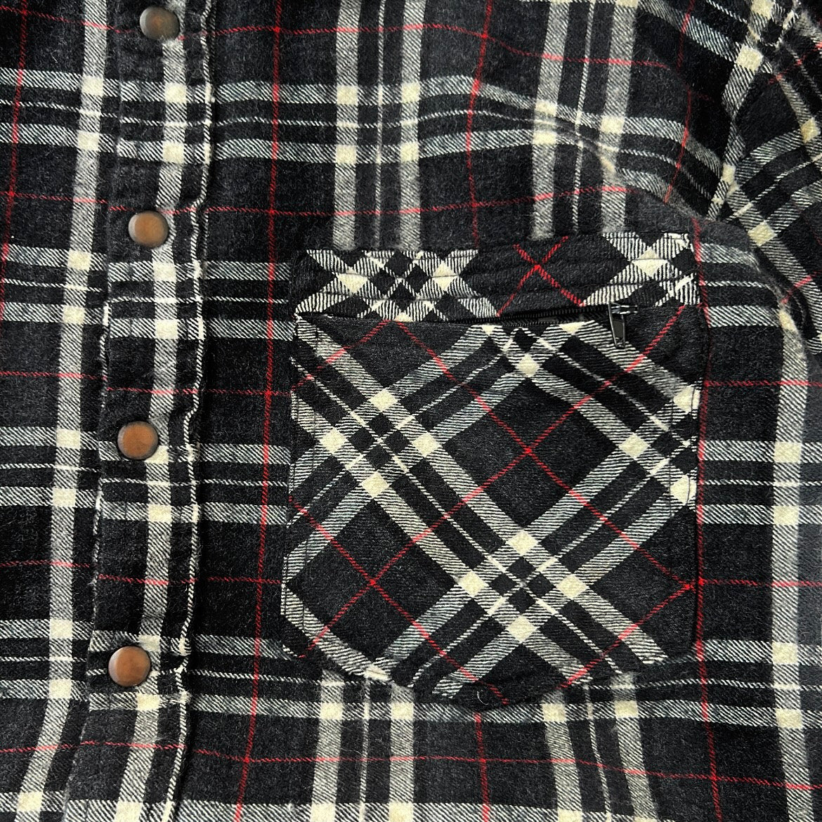 Feder Black Checkers Full Button Up Flannel Overshirt