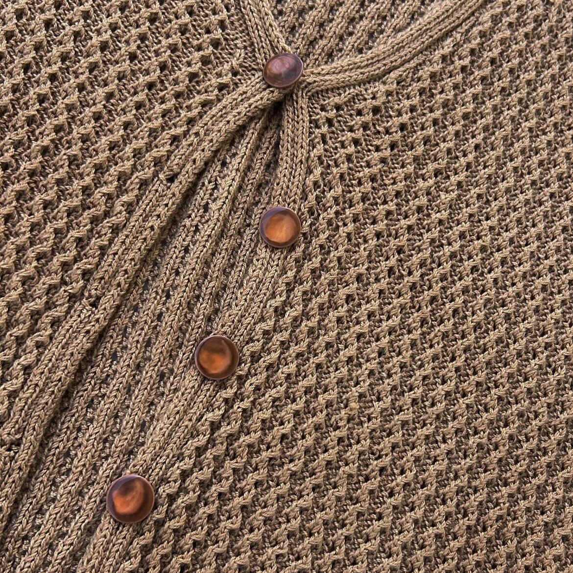 Knitted Brown Button Up Cardigan