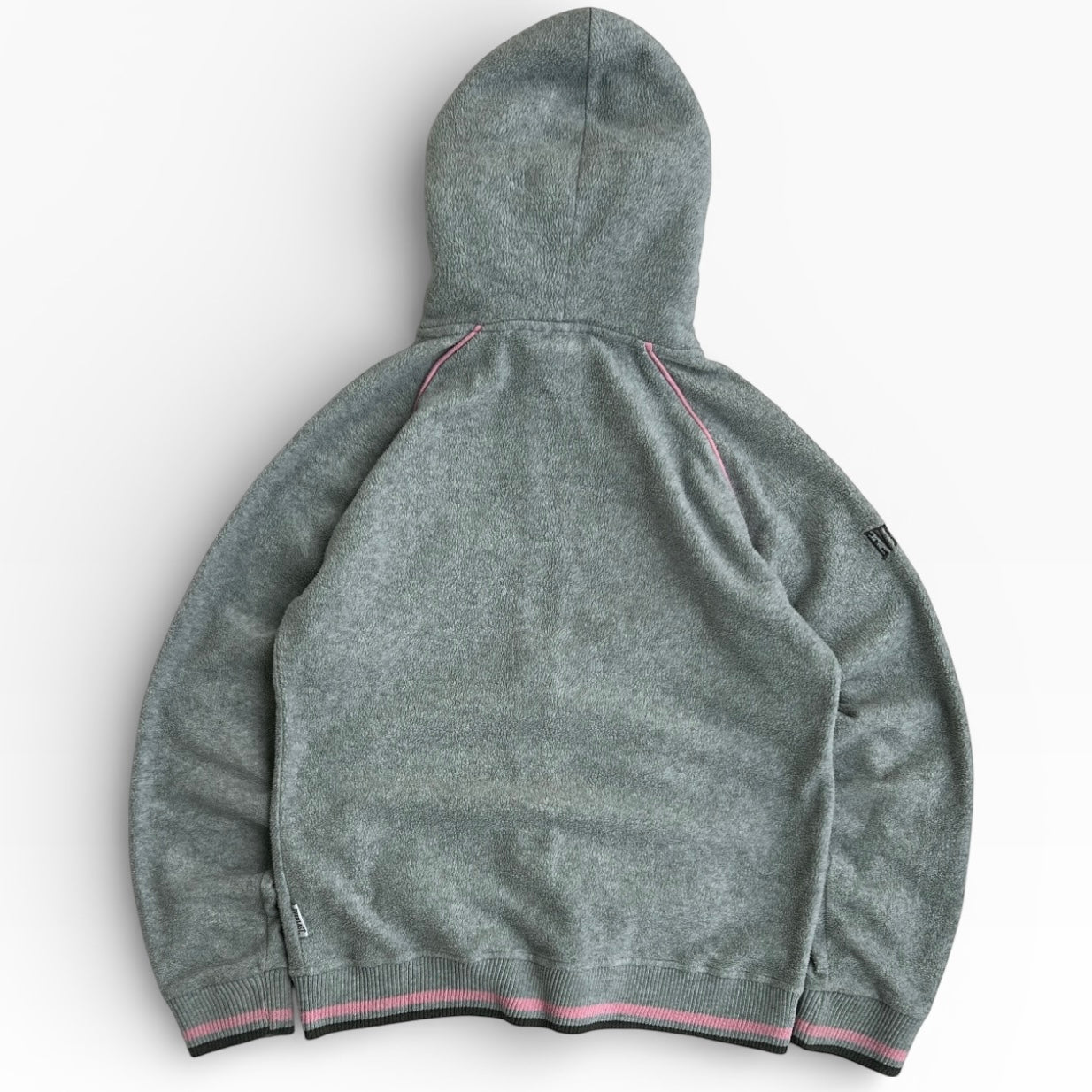 EVERLAST 00’s Grey x Baby Pink Fuzzy hoodie Fleece jacket