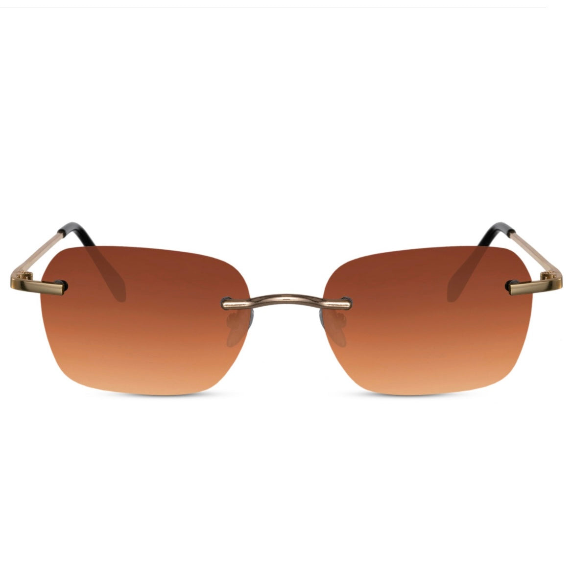 The Drew – Square Orange x Metallic Retro Sunglasses