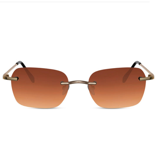 The Drew – Square Orange x Metallic Retro Sunglasses