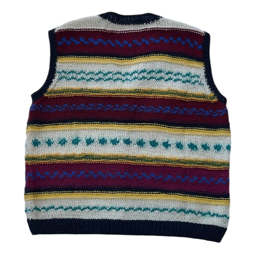 Multicoloured Textured Button Up Vest Shirt