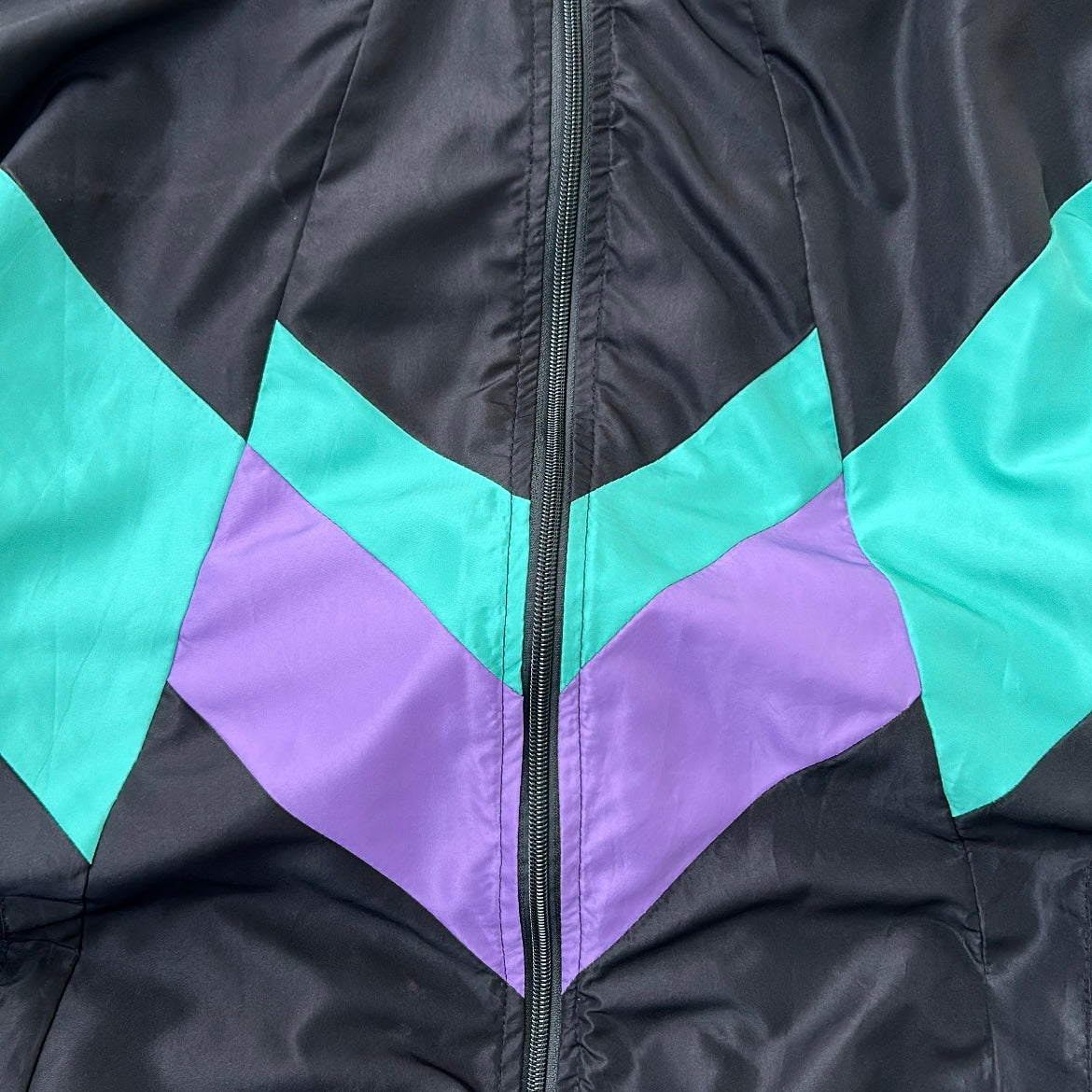 90s Crazy Purple x Green Shell Full zip Jacket