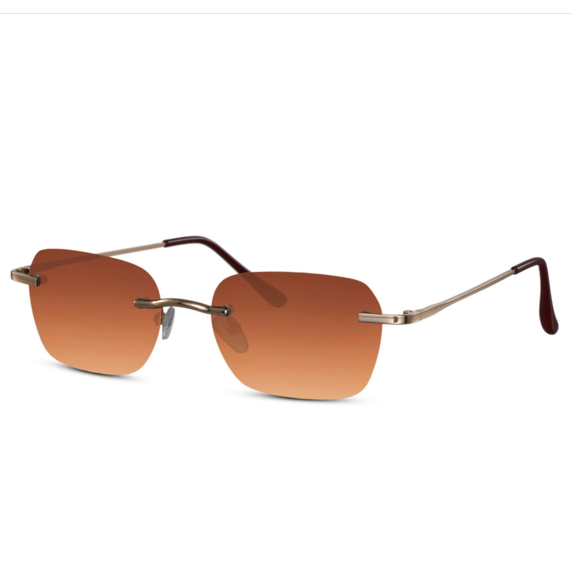 The Drew – Square Orange x Metallic Retro Sunglasses