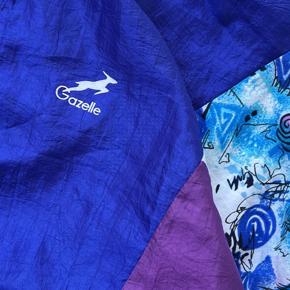 Gazelle purple x patterned shell vintage jacket