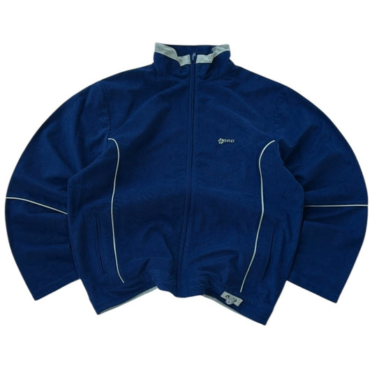90s Petrol Blue x White lining BRG micro Suede Fleece Adjustable Jacket