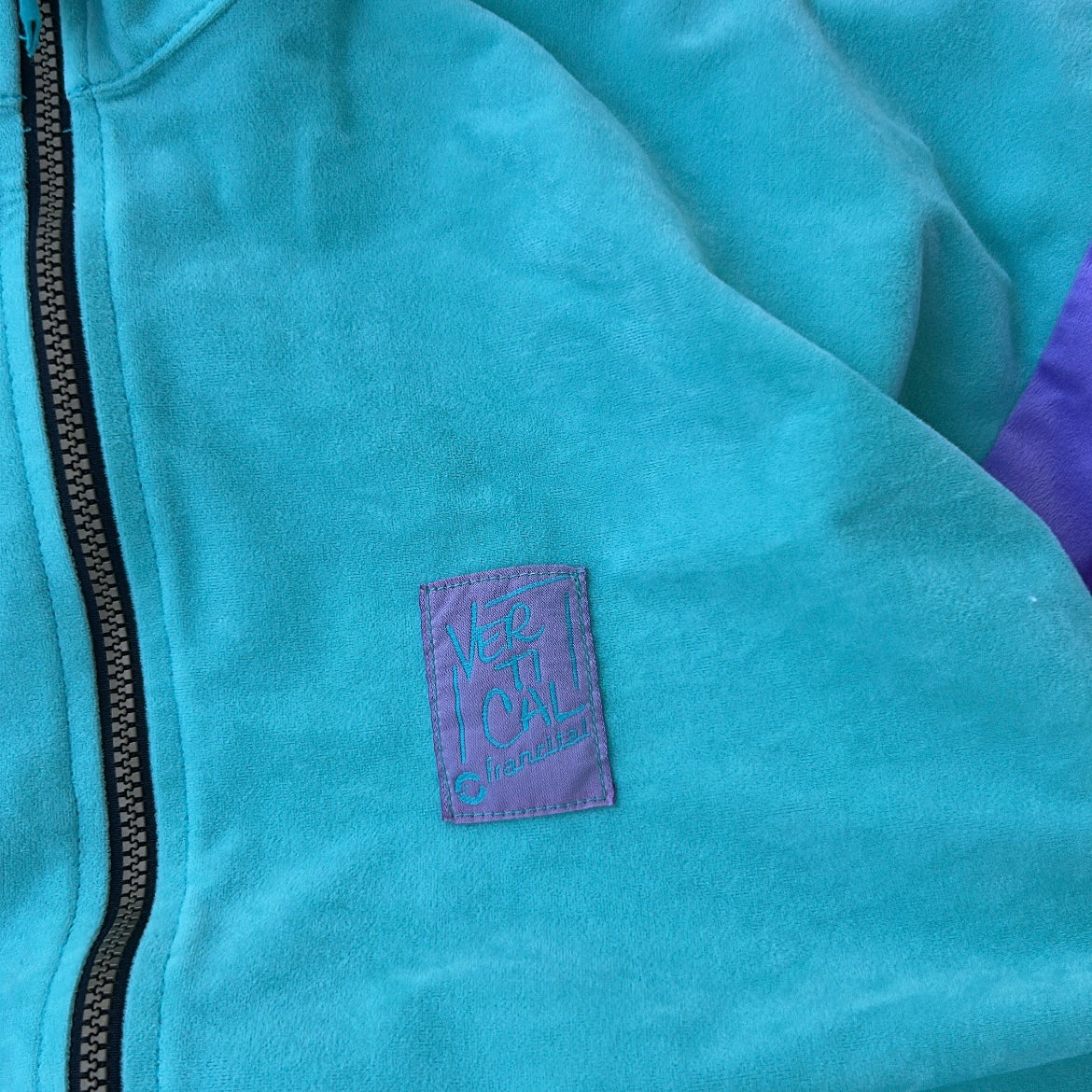 Vintage Vertical Francital Multicoloured Micro Suede Fleece Jacket