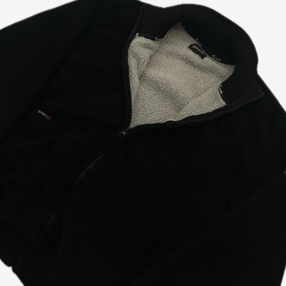 Vintage SCHOTT Fleece Jacket With Fuzzy Inside