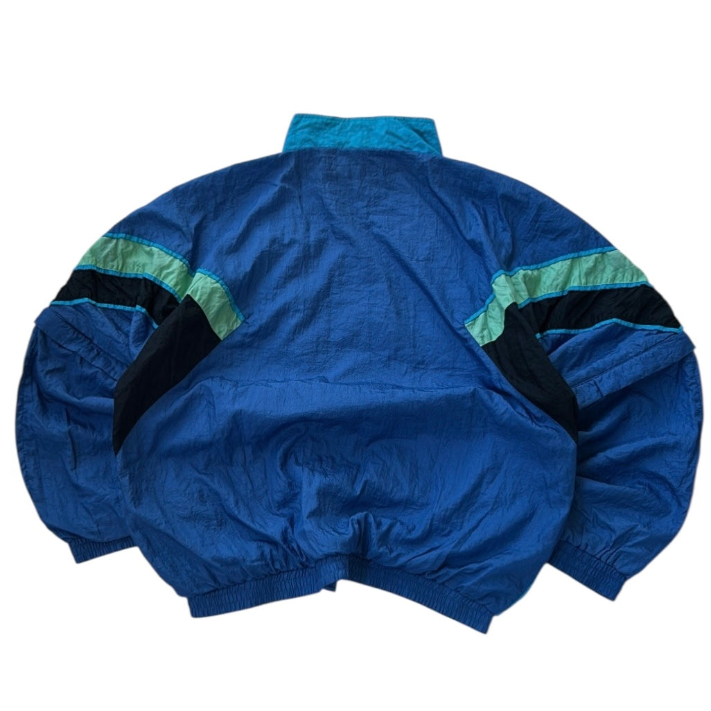 90s Multicoloured Shell Zip-Up Jacket With Removable Sleeves