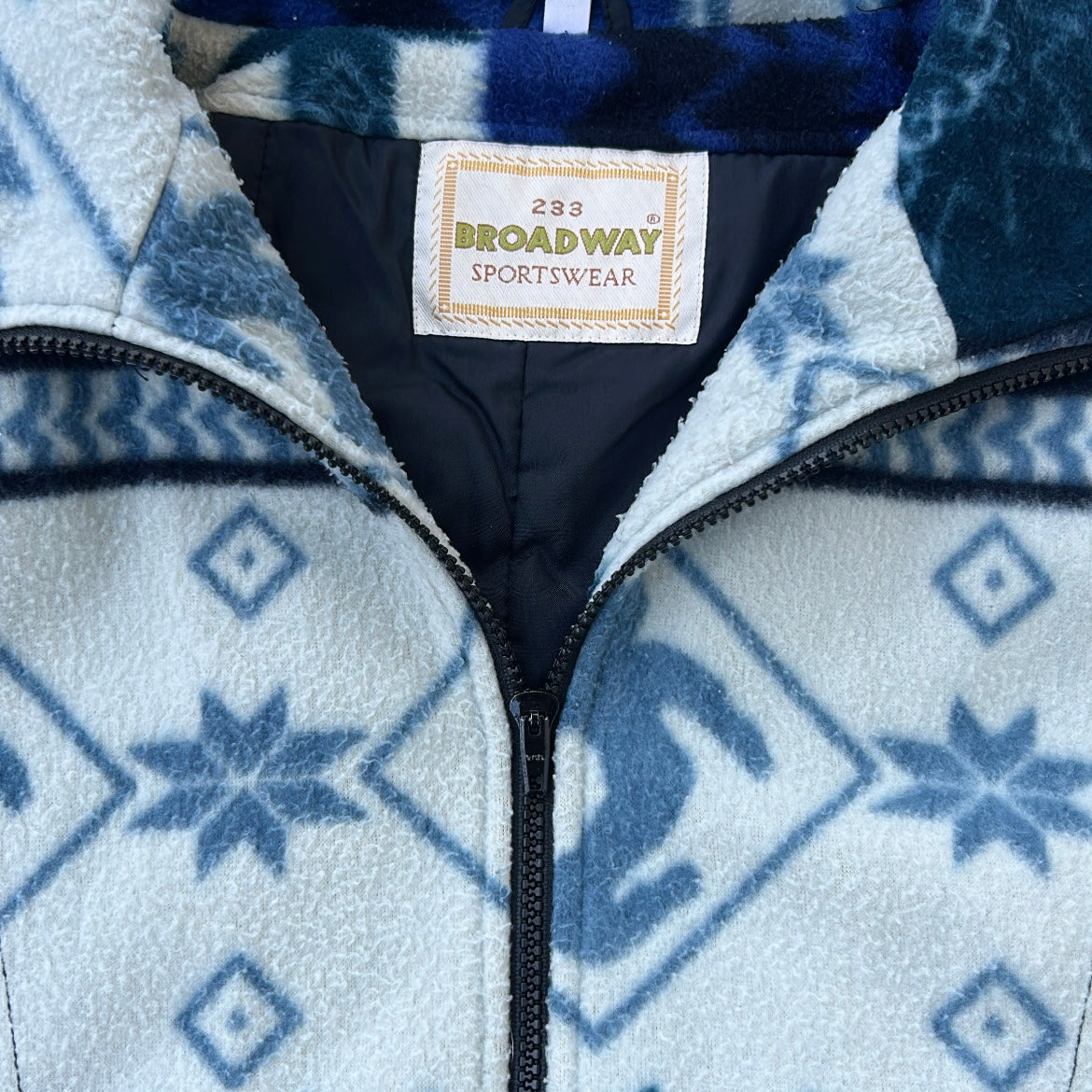 Broadway Sportswear Vintage Thick Patterned Fleece Jacket