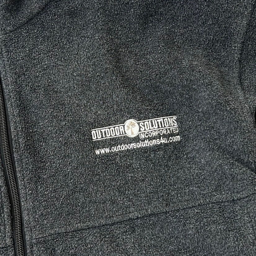 Columbia embroidered logo graphic dark grey adjustable full zip fleece