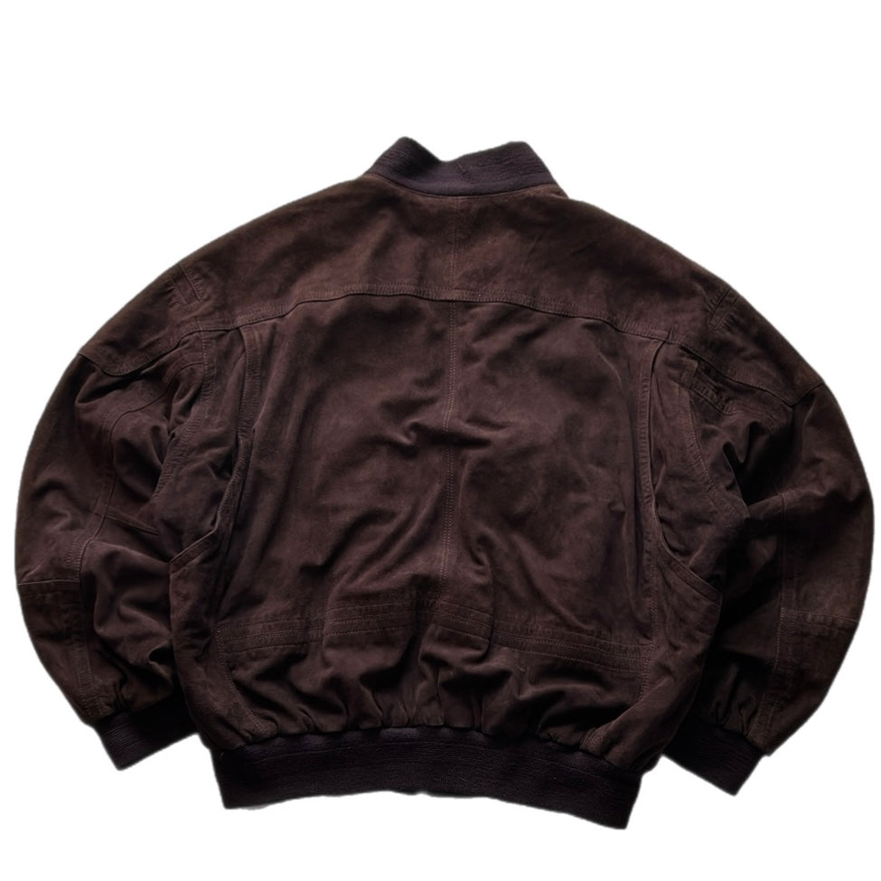 Eggplant/Burgundy Suede Bomber Fit Jacket