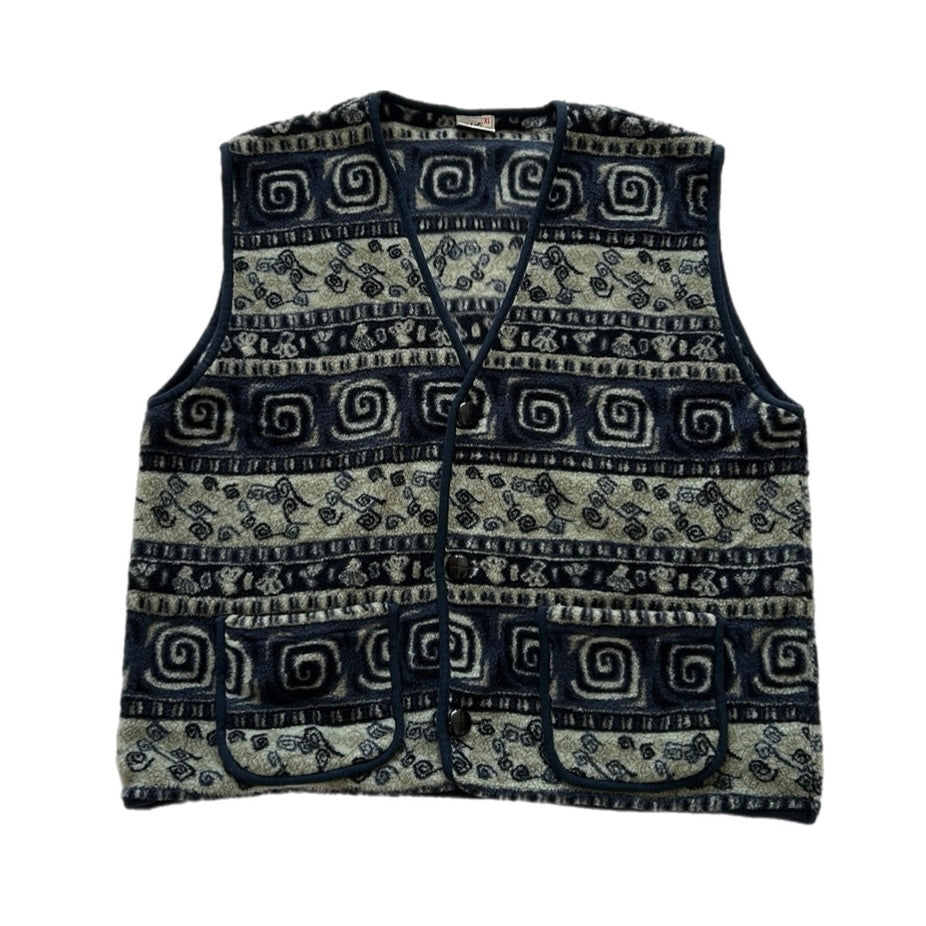 Vintage Button-Up Fleece Vest