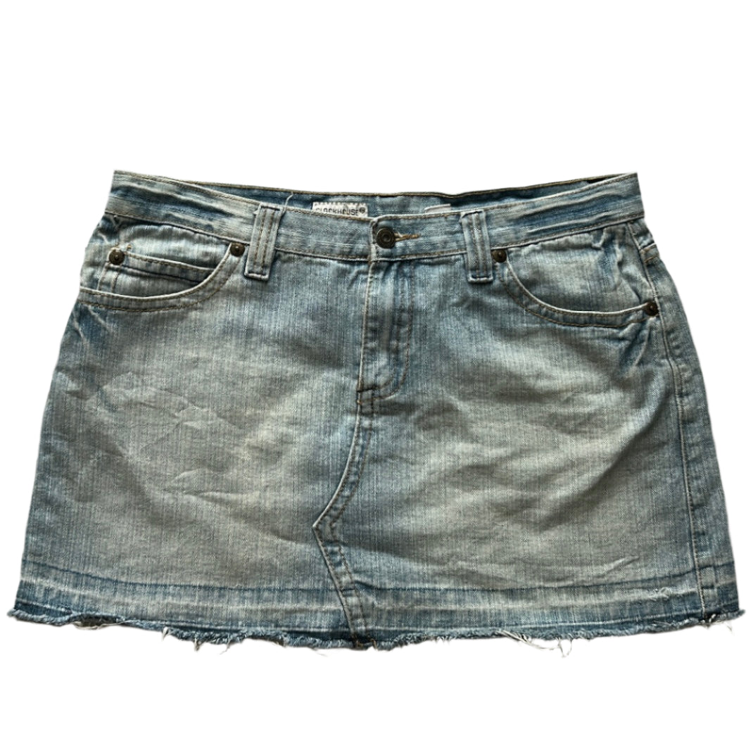 Back pocket design denim mini skirt