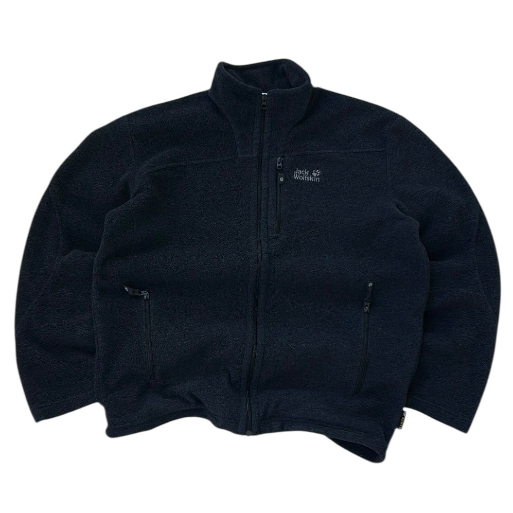 Jack Wholfskin Dark Grey Embroidered Logo Adjustable Fleece With Chest Pocket