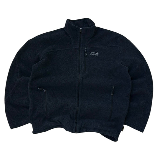 Jack Wholfskin Dark Grey Embroidered Logo Adjustable Fleece With Chest Pocket